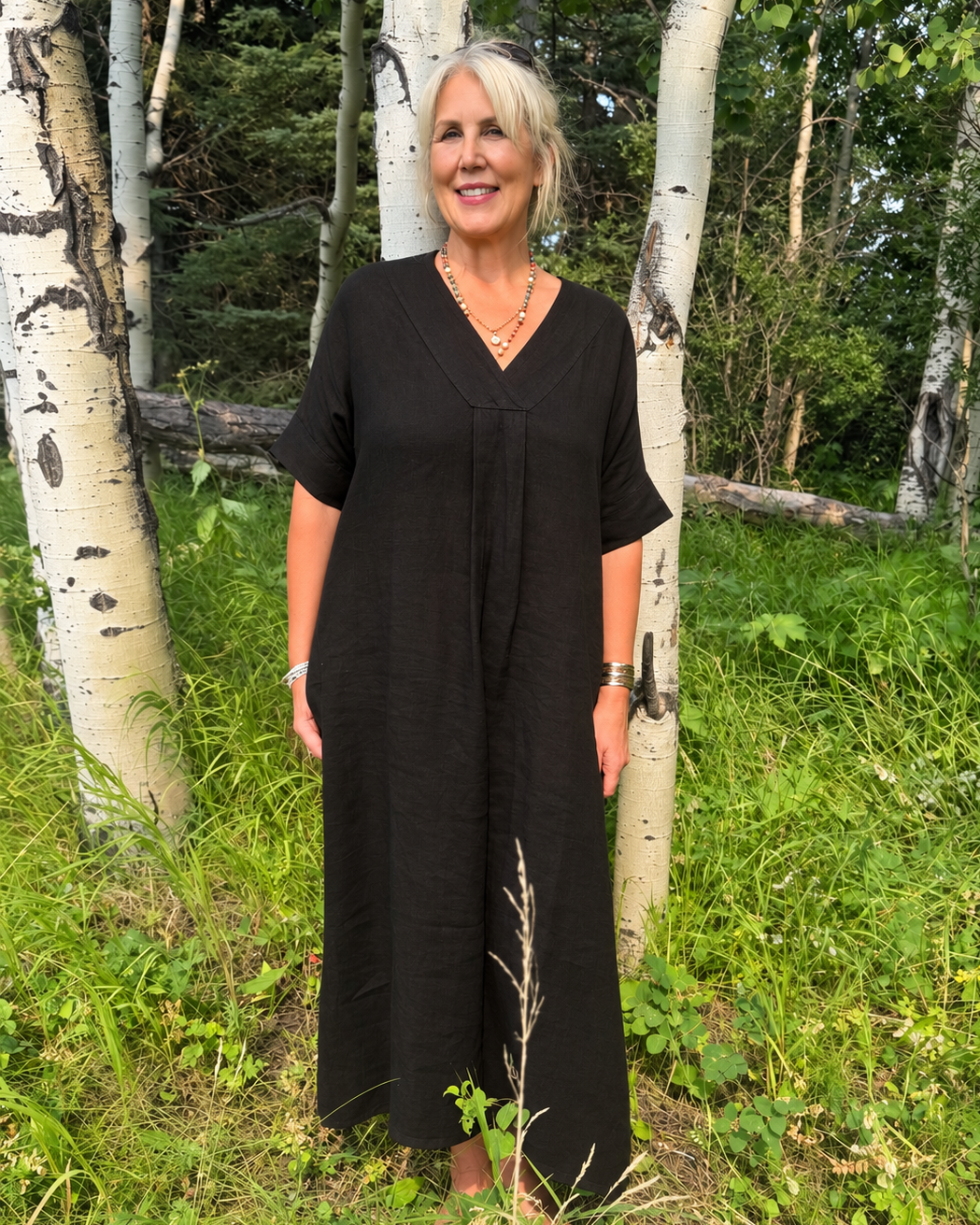 Tuscan Breeze Linen Kaftan