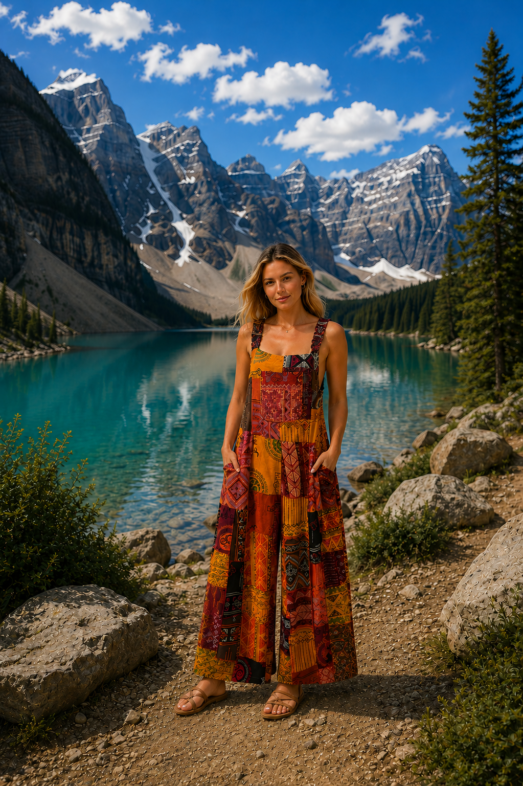Wanderer's Batik Overalls