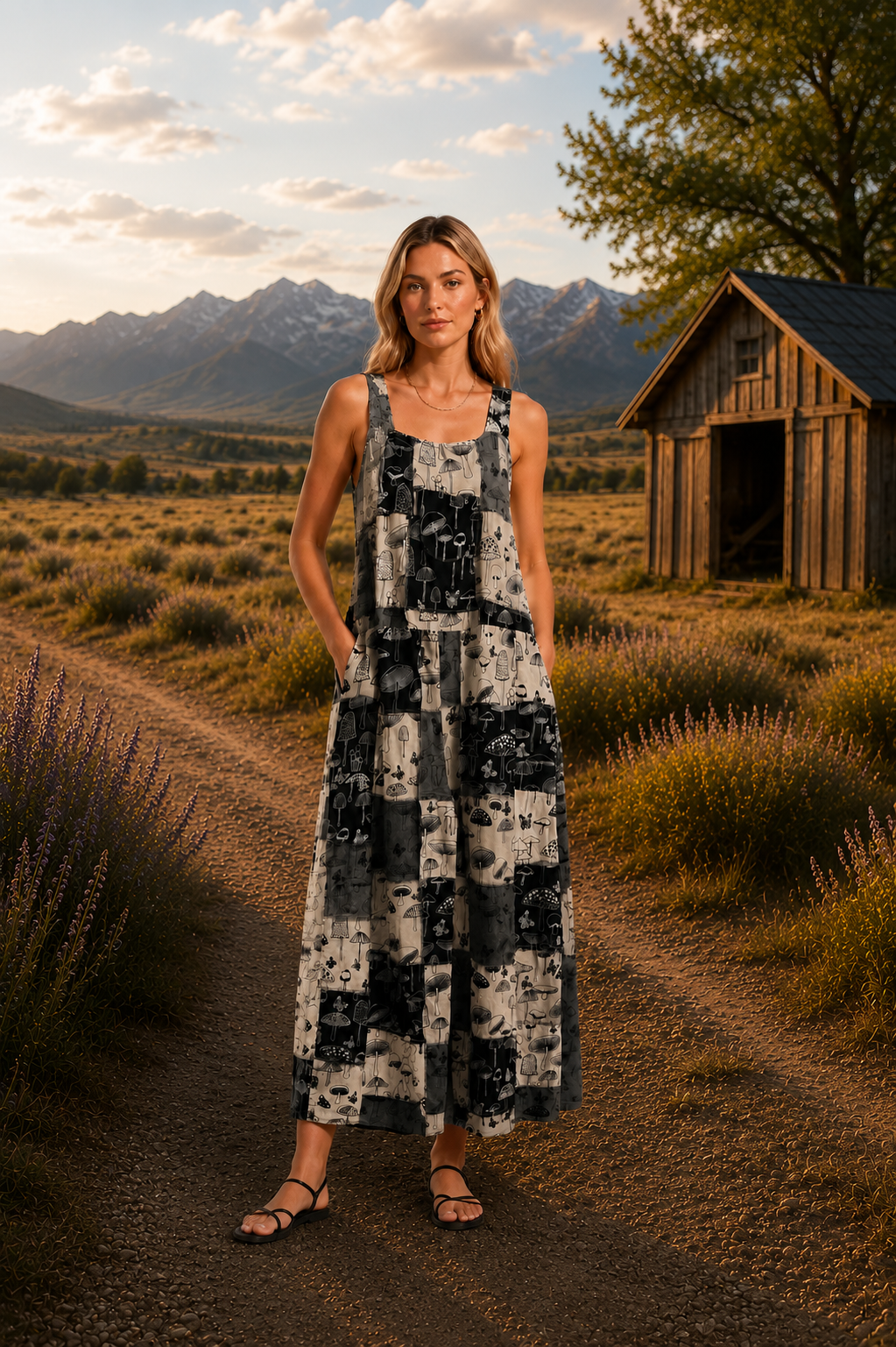 Enchanted Mushroom Patchwork Overalls