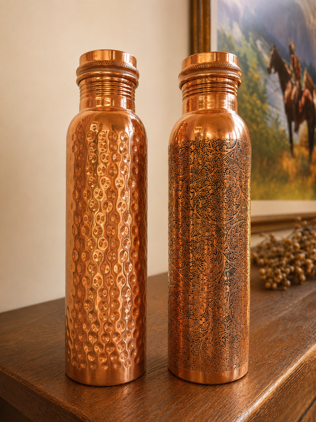 Handcrafted Pure Copper Water Bottle