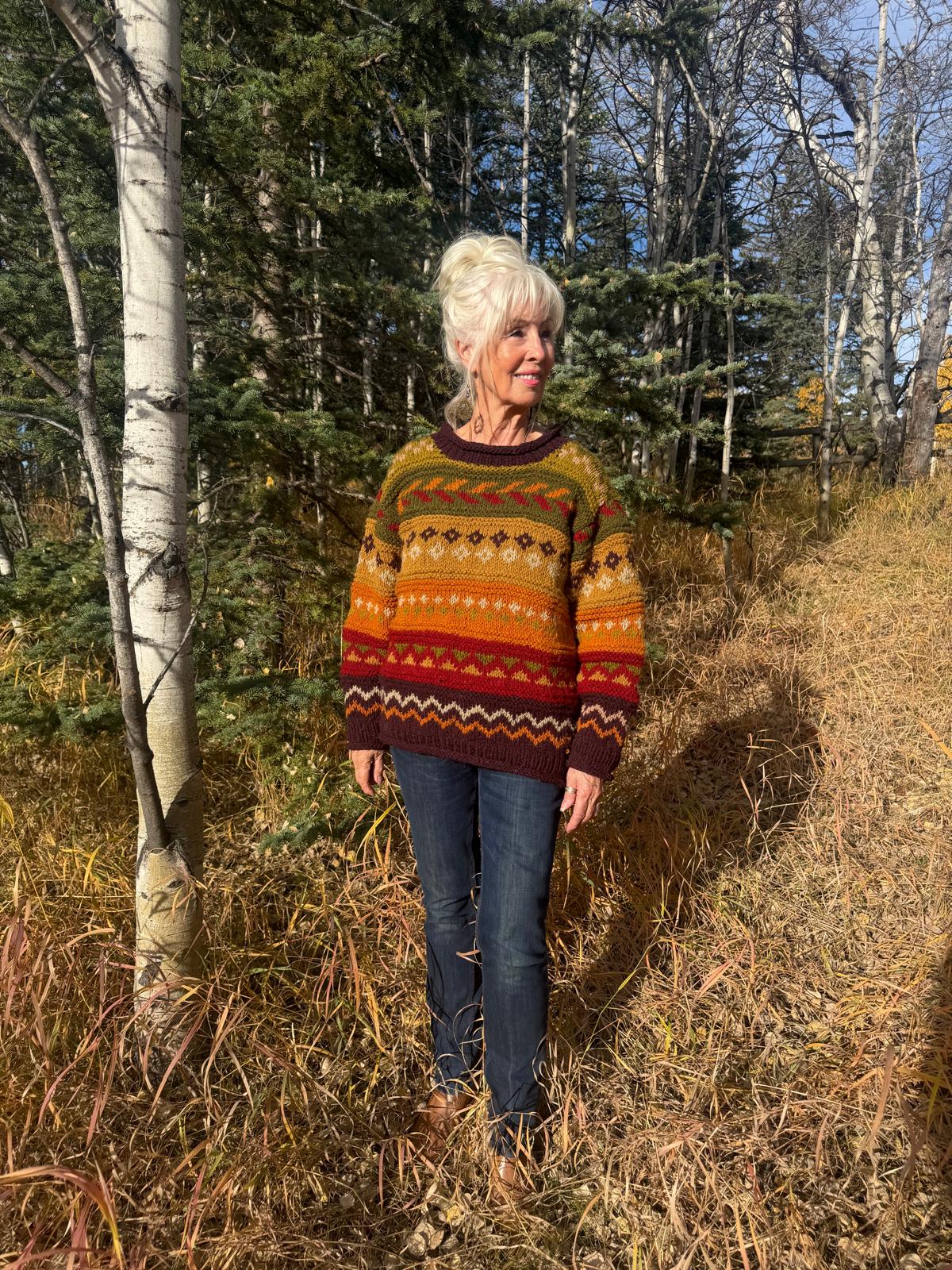 Hand Knit Boho Wool Sweater