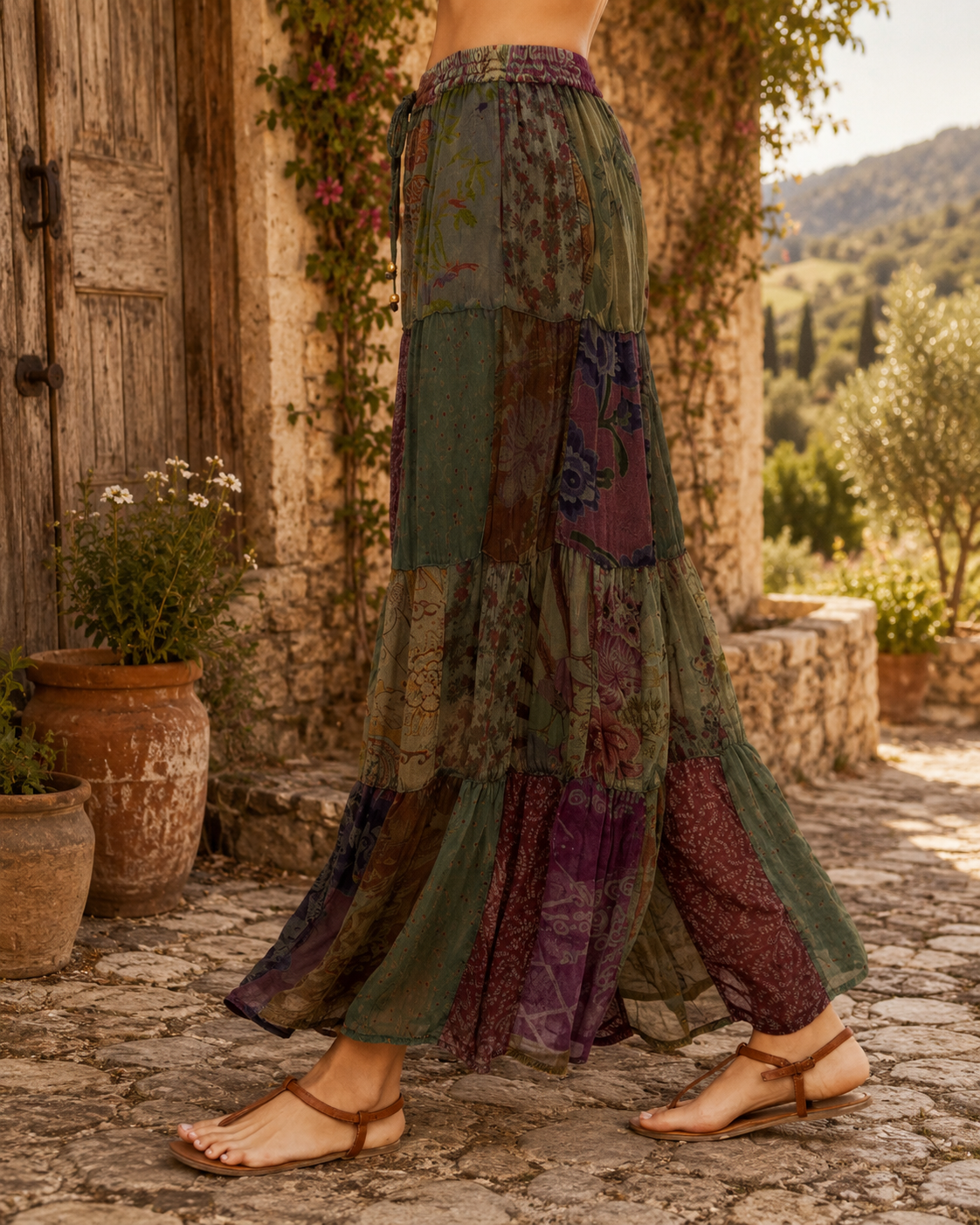 Moonflower Patchwork Flare Pant