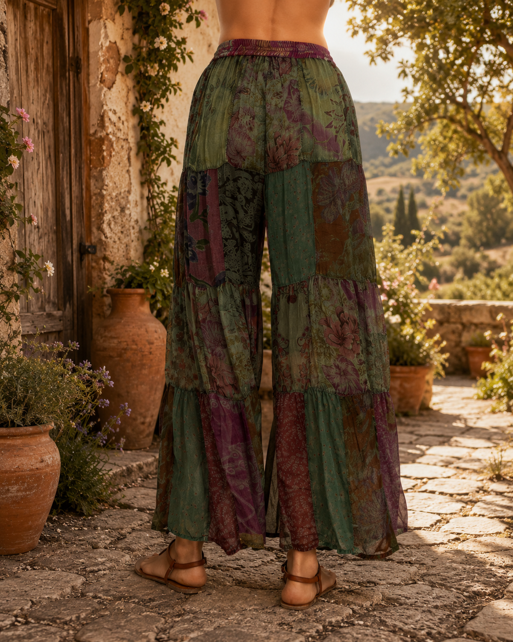 Moonflower Patchwork Flare Pant