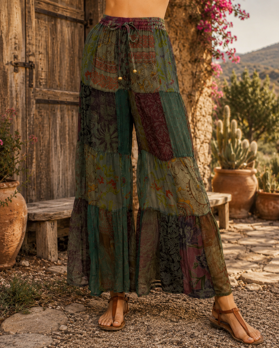 Moonflower Patchwork Flare Pant
