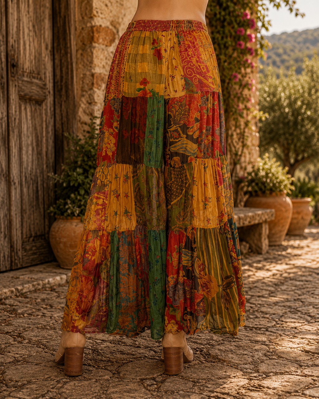 Moonflower Patchwork Flare Pant