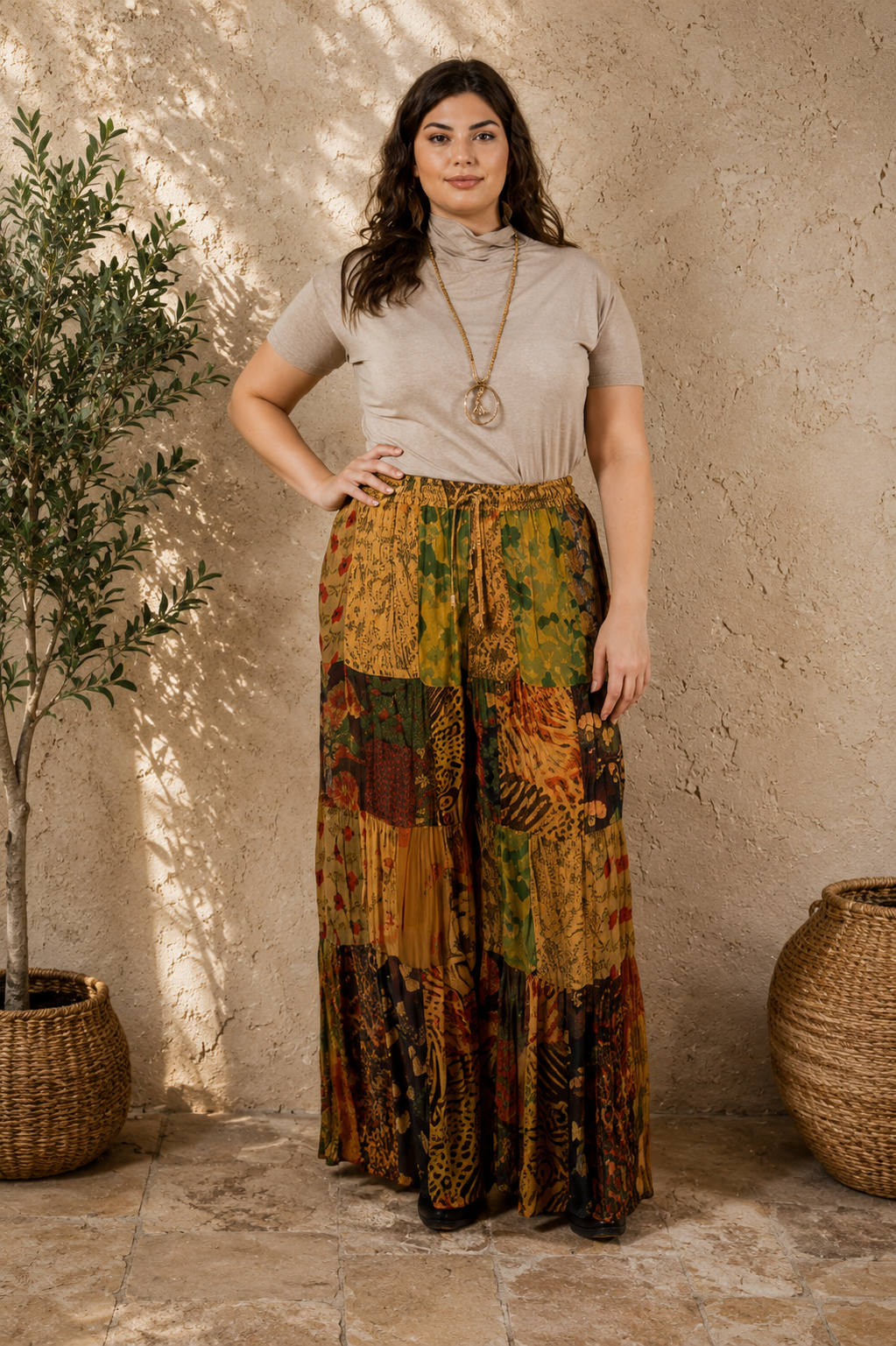 Moonflower Patchwork Flare Pant