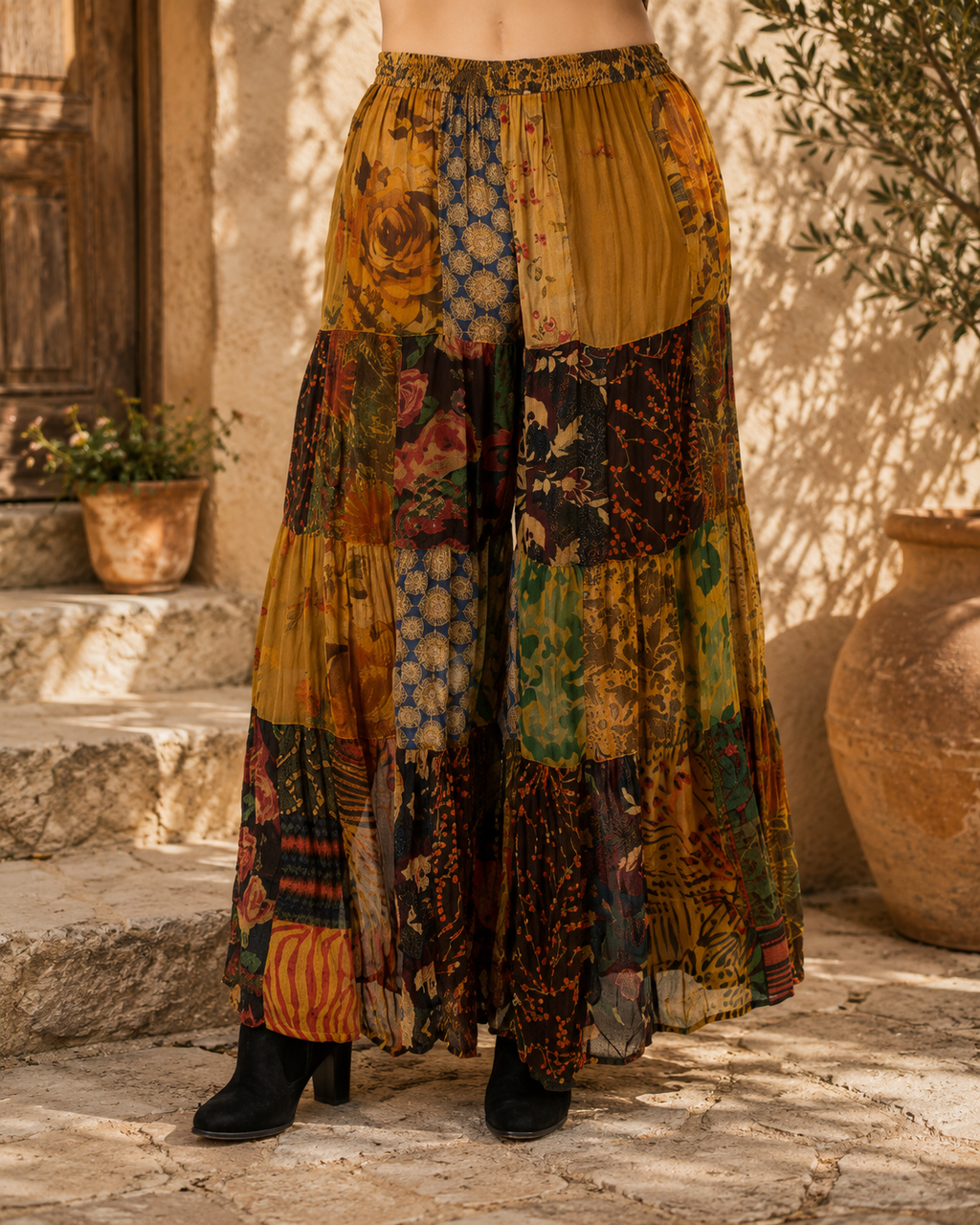 Moonflower Patchwork Flare Pant