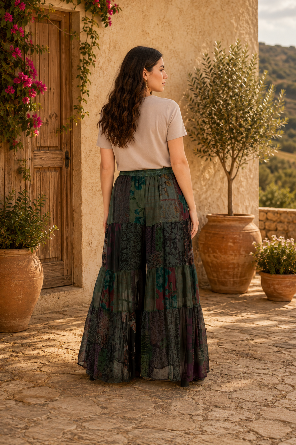 Moonflower Patchwork Flare Pant