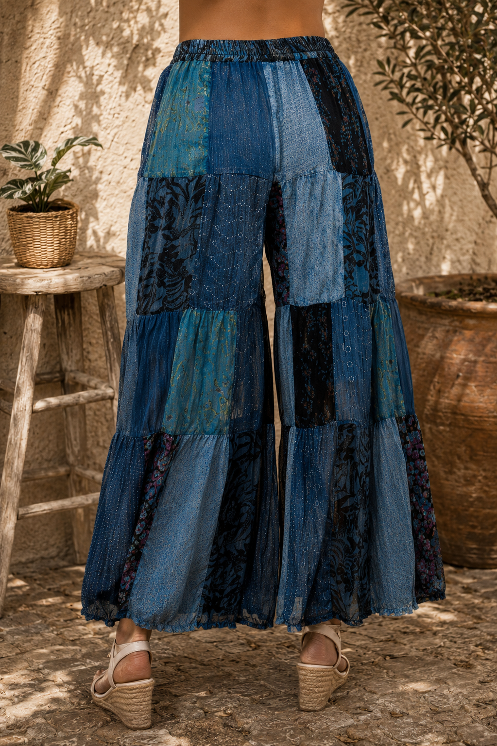 Moonflower Patchwork Flare Pant