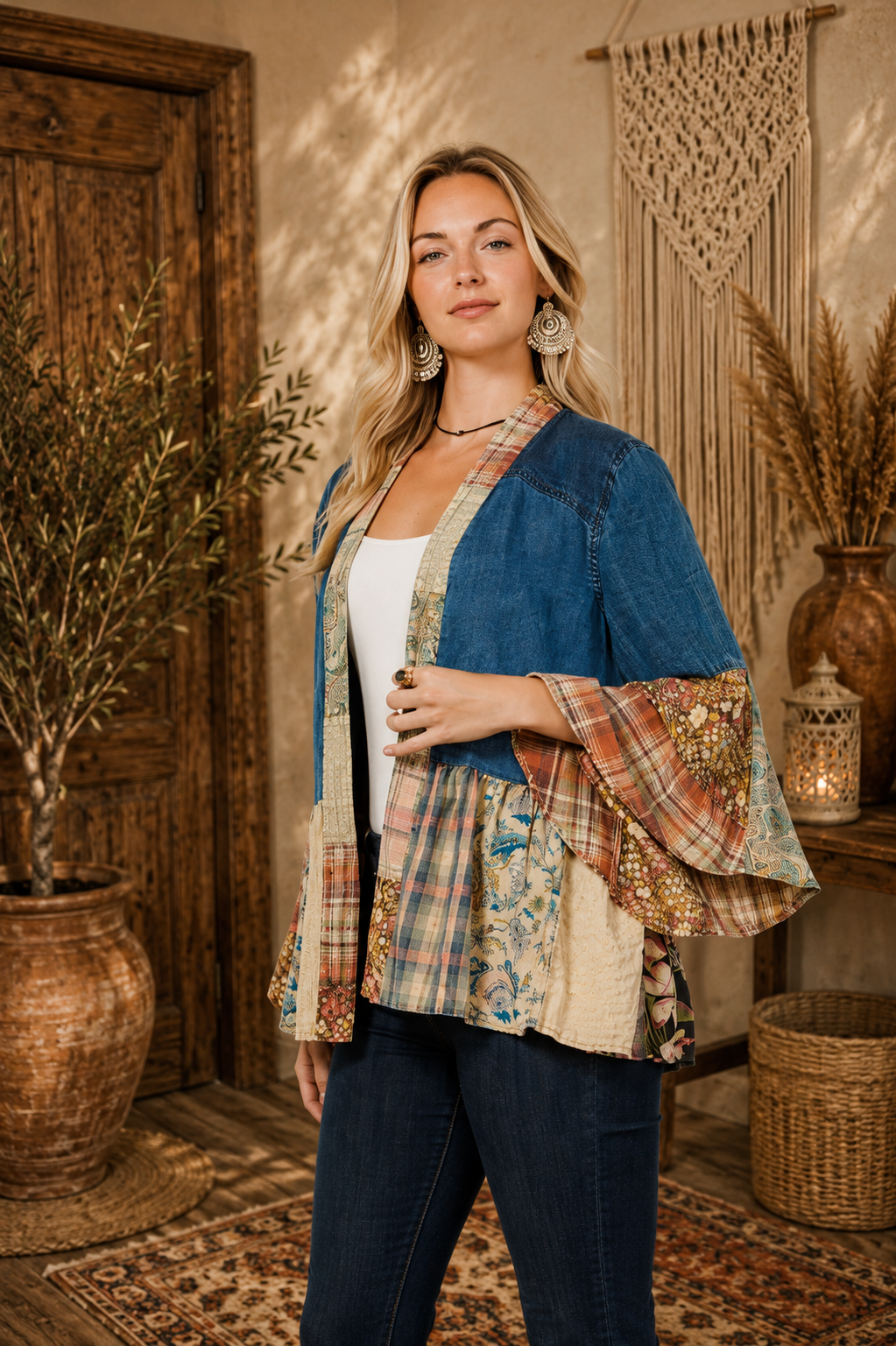 Wild Heart Patchwork Kimono Top