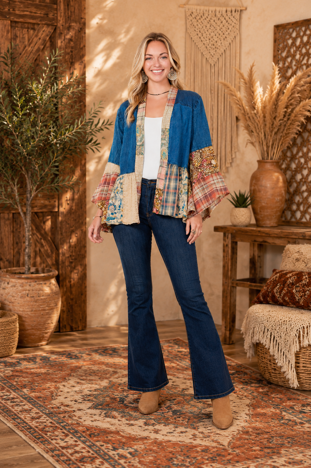 Wild Heart Patchwork Kimono Top