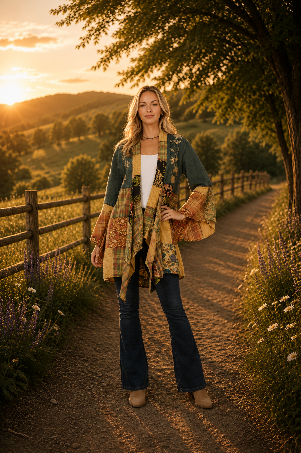 Wild Heart Embroidered Denim Shrug