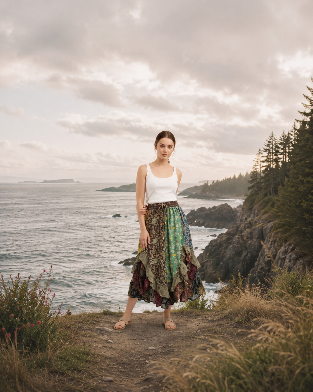Moonflower Patchwork Skirt