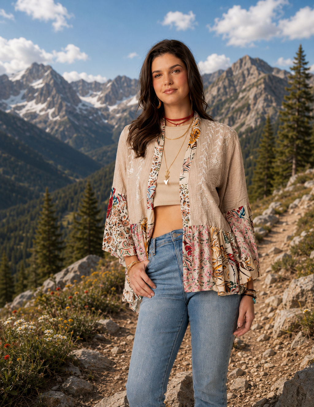 Wild Rose Embroidered Shrug