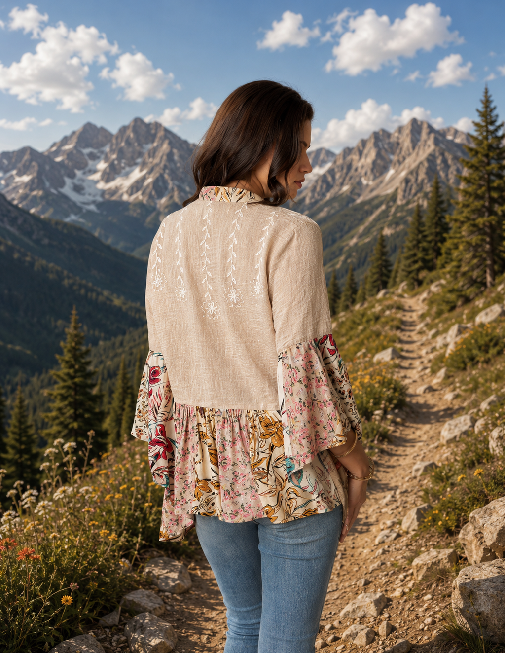 Wild Rose Embroidered Shrug