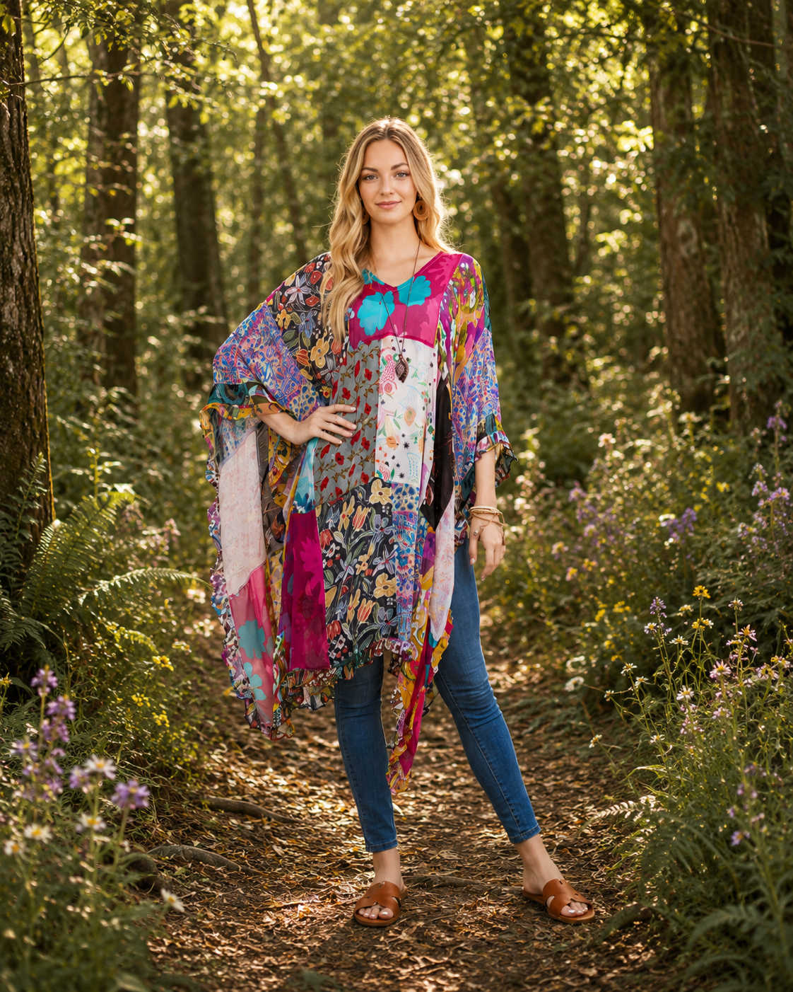 Wildflower Mosaic Poncho