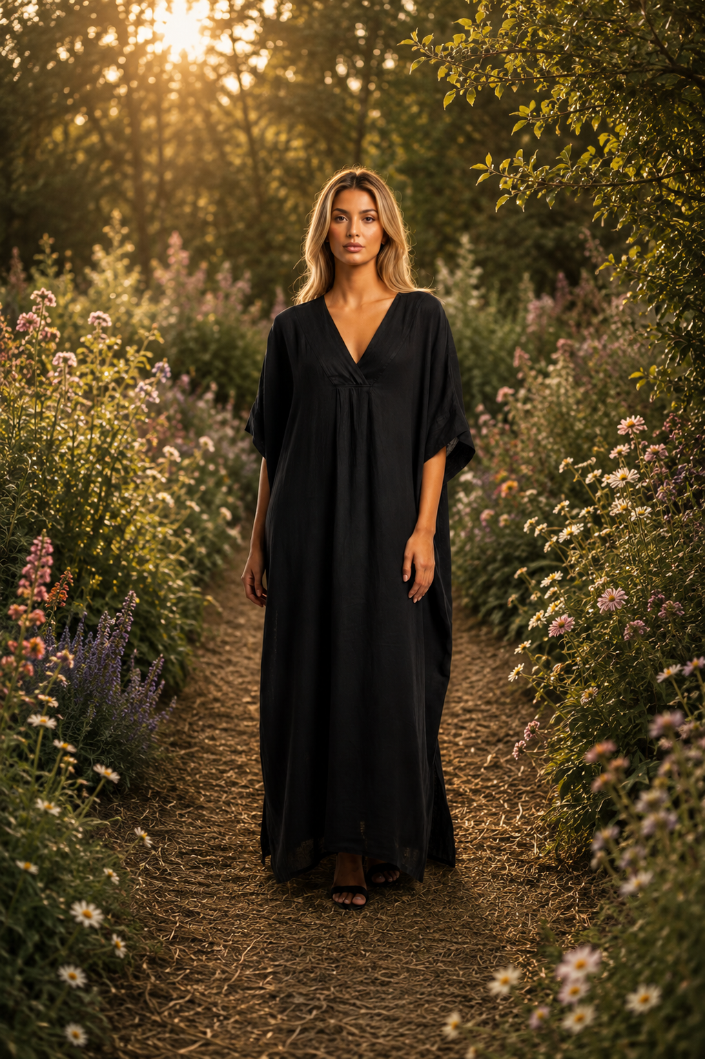 Tuscan Breeze Linen Kaftan
