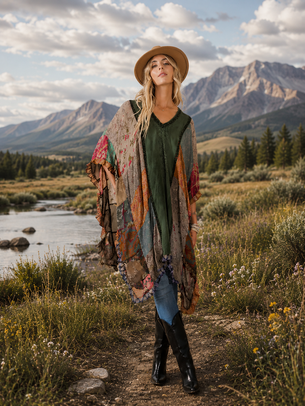 Wanderlust Patchwork Poncho