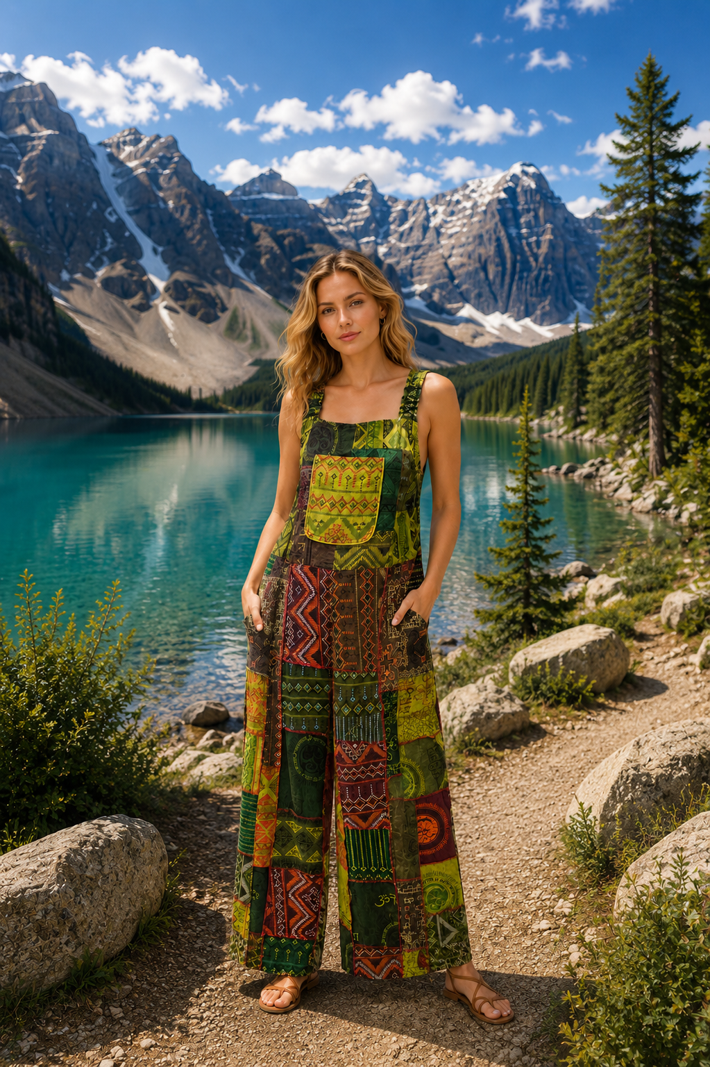 Wanderer's Batik Overalls