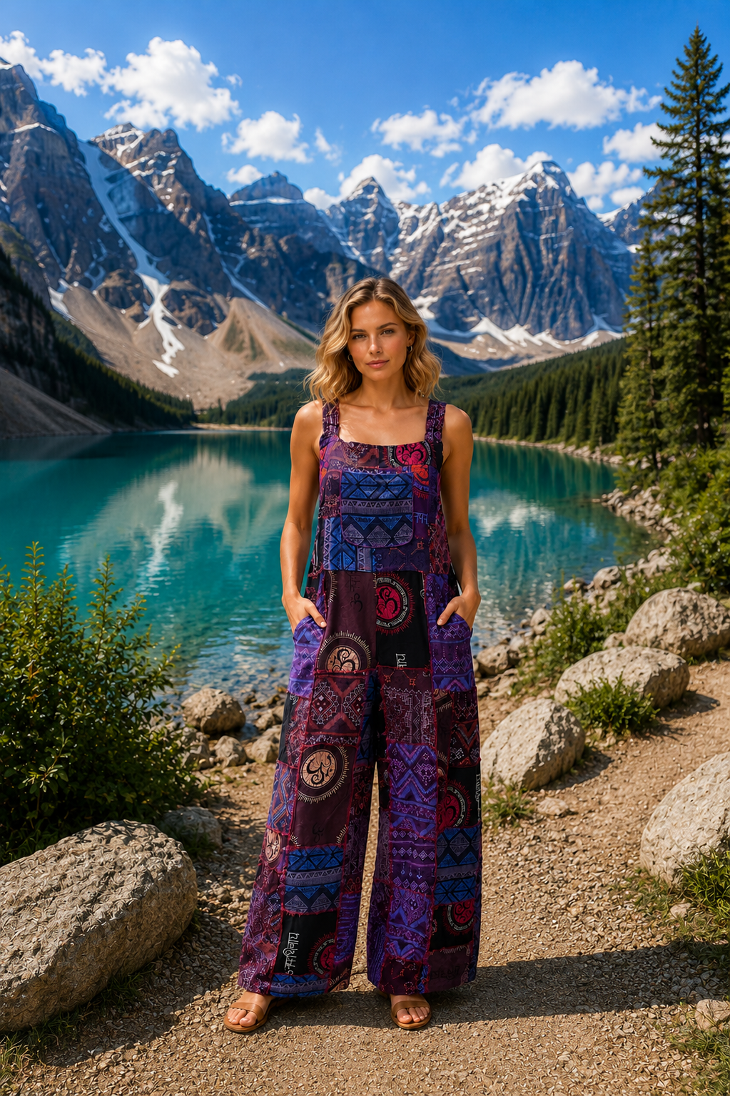Wanderer's Batik Overalls