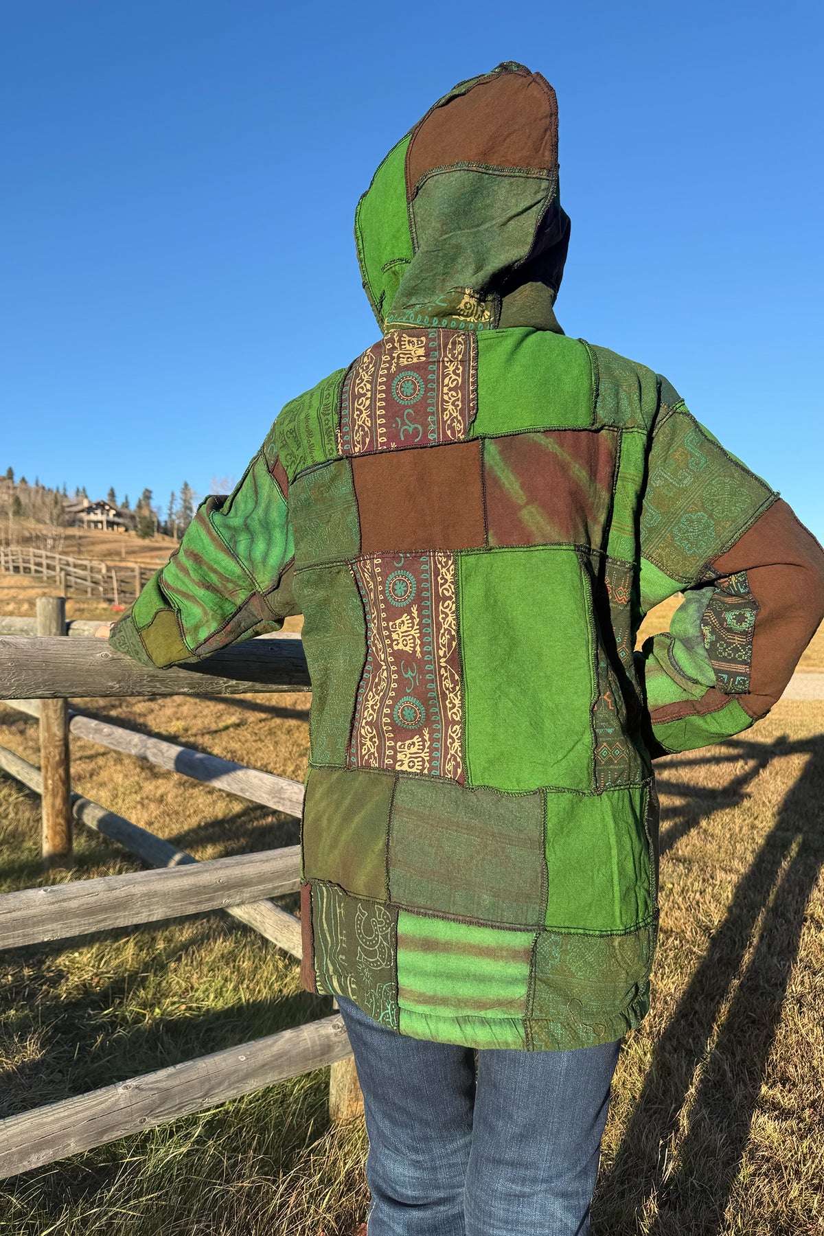 Hippie Boho Patchwork Fleece-Lined Jacket